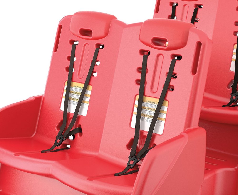 Red Stroller with Seatbelts