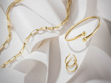 Gold necklace earring and bracelet set 