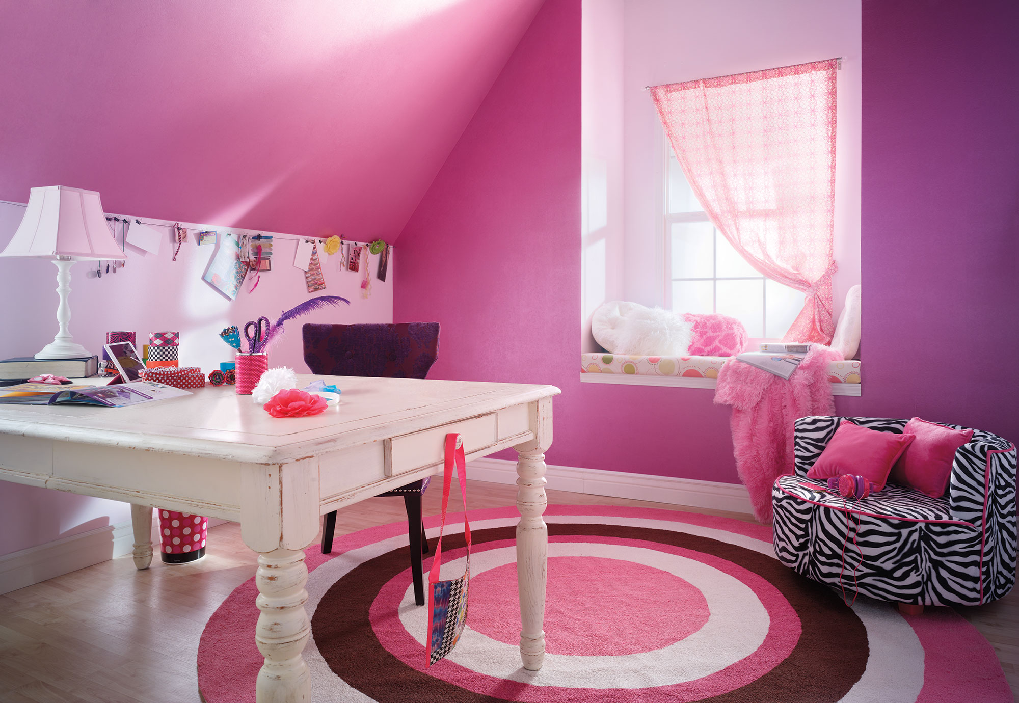 Pink and Zebra Themed Room