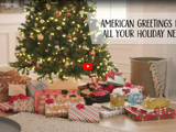 American Greetings Christmas tree and gifts