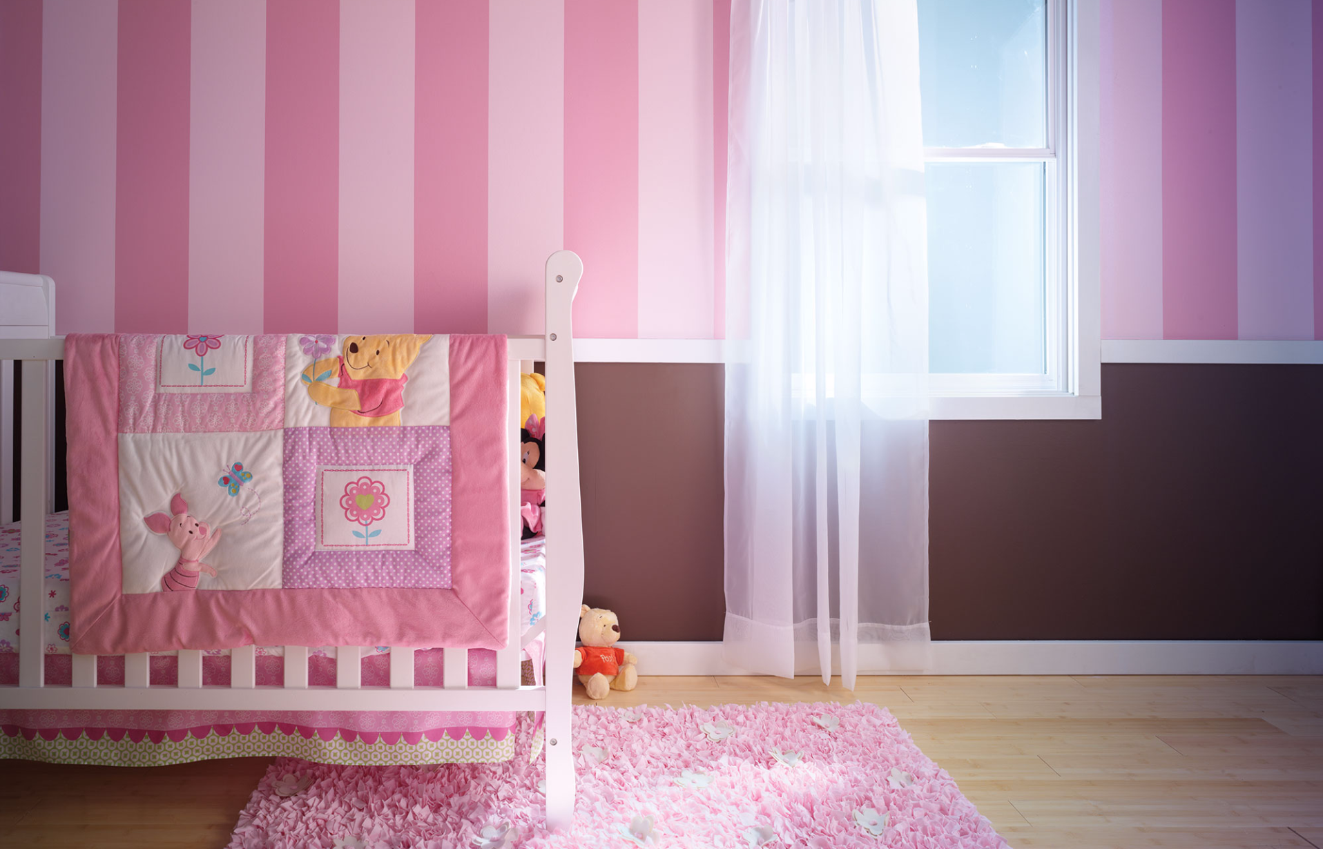 Pink Winnie the Pooh Themed Bedroom