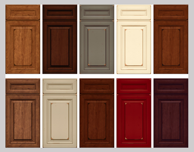 Multi-colored Wood Cabinet Doors