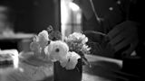 black and white picture of flowers