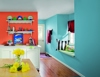 Wood And Blue Mudroom Hallway