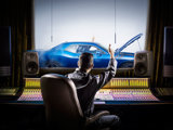 Mechanic tuning blue car