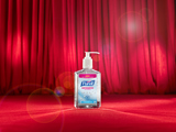 Purell Product Over Red Background