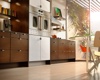 Gold Gray Wood and Steel Kitchen